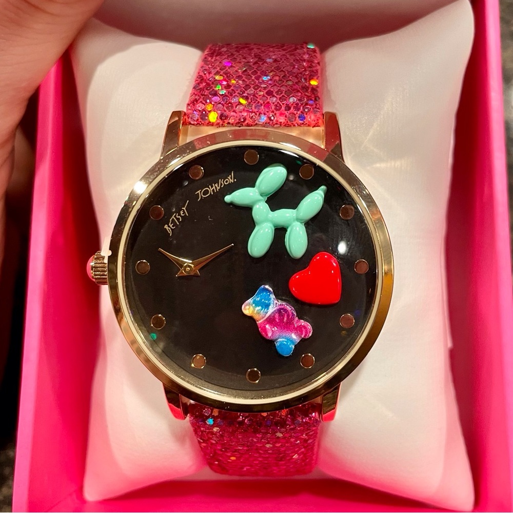 💸FINAL PRICE DROP💸🌺NIB Betsey Johnson Fashionista Iridescent Pink Watch🌺
